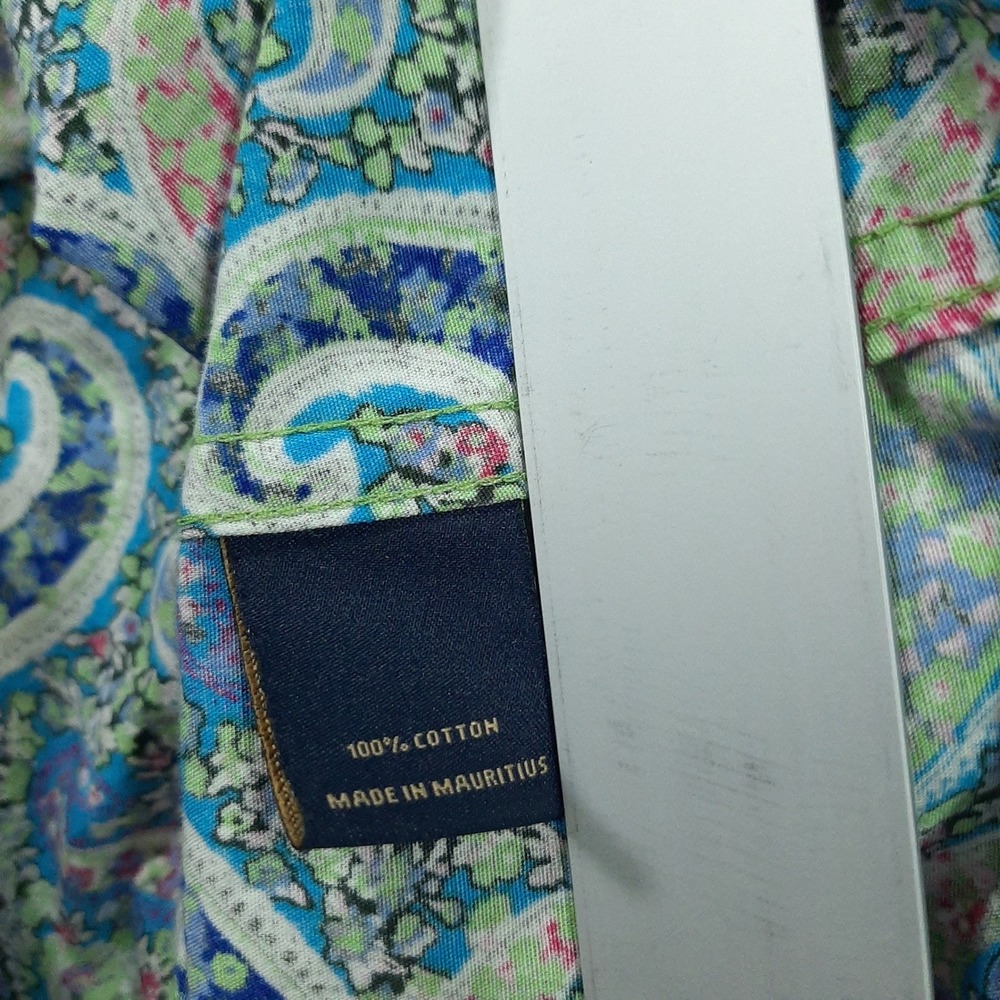 Cremieux Premium Denim Mens XL Short Sleeve Paisley Button Shirt Cotton Multi - Picture 8 of 10